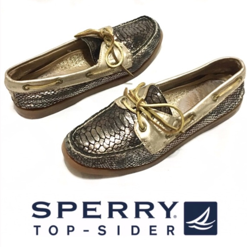 NWOT Sperry Top Sider Metallic Boat Shoes. Sz 8.5